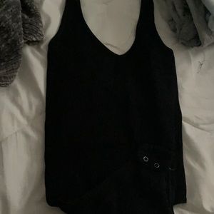 black ribbed body suit